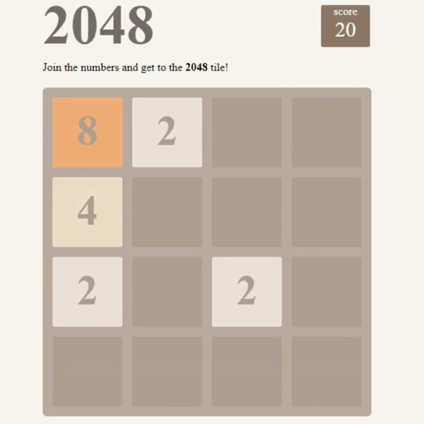 create your own 2048 game online with html, css and javascript (source code).gif